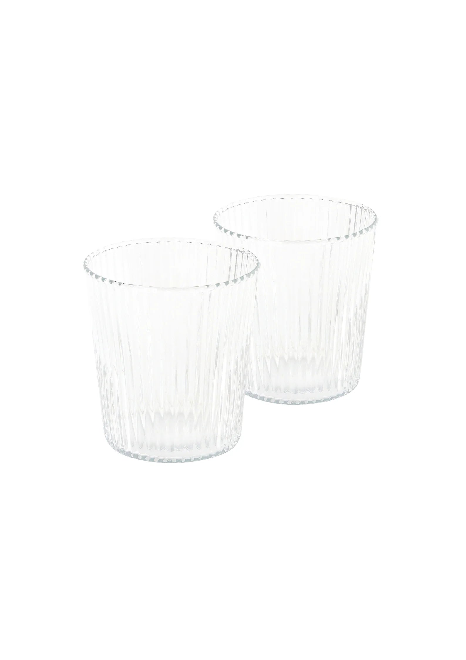Paveau - Ribbed glasses White Heaven - set van 2