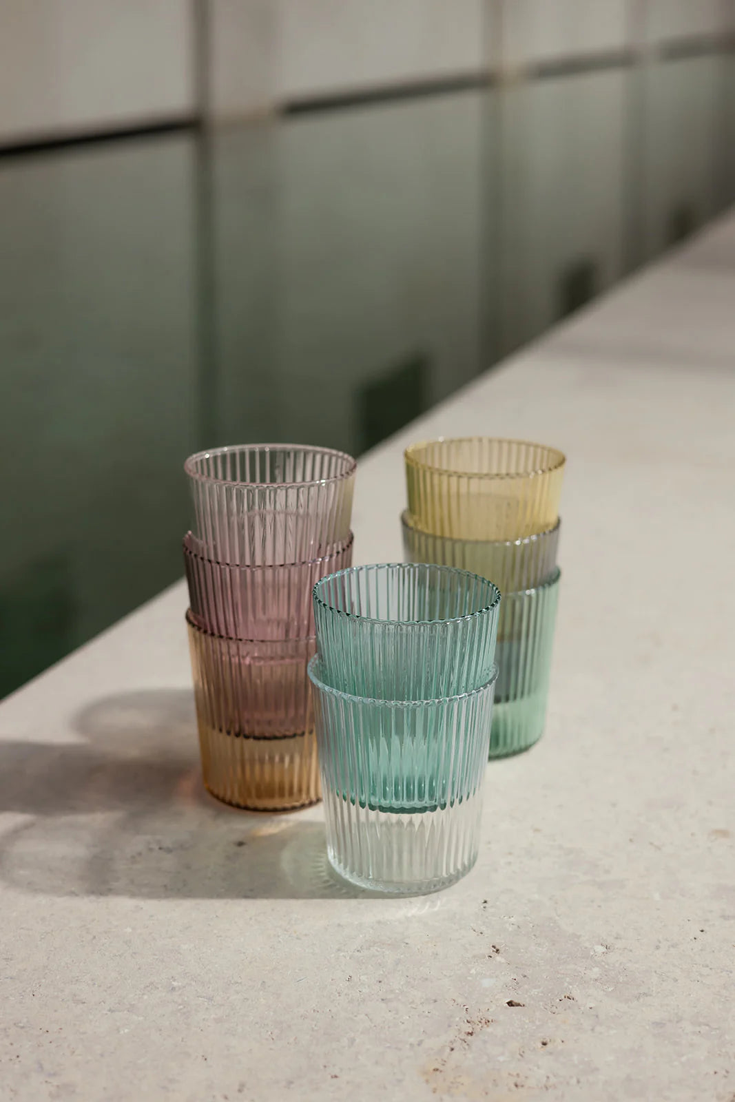 Paveau - Ribbed glasses Broome - set van 2
