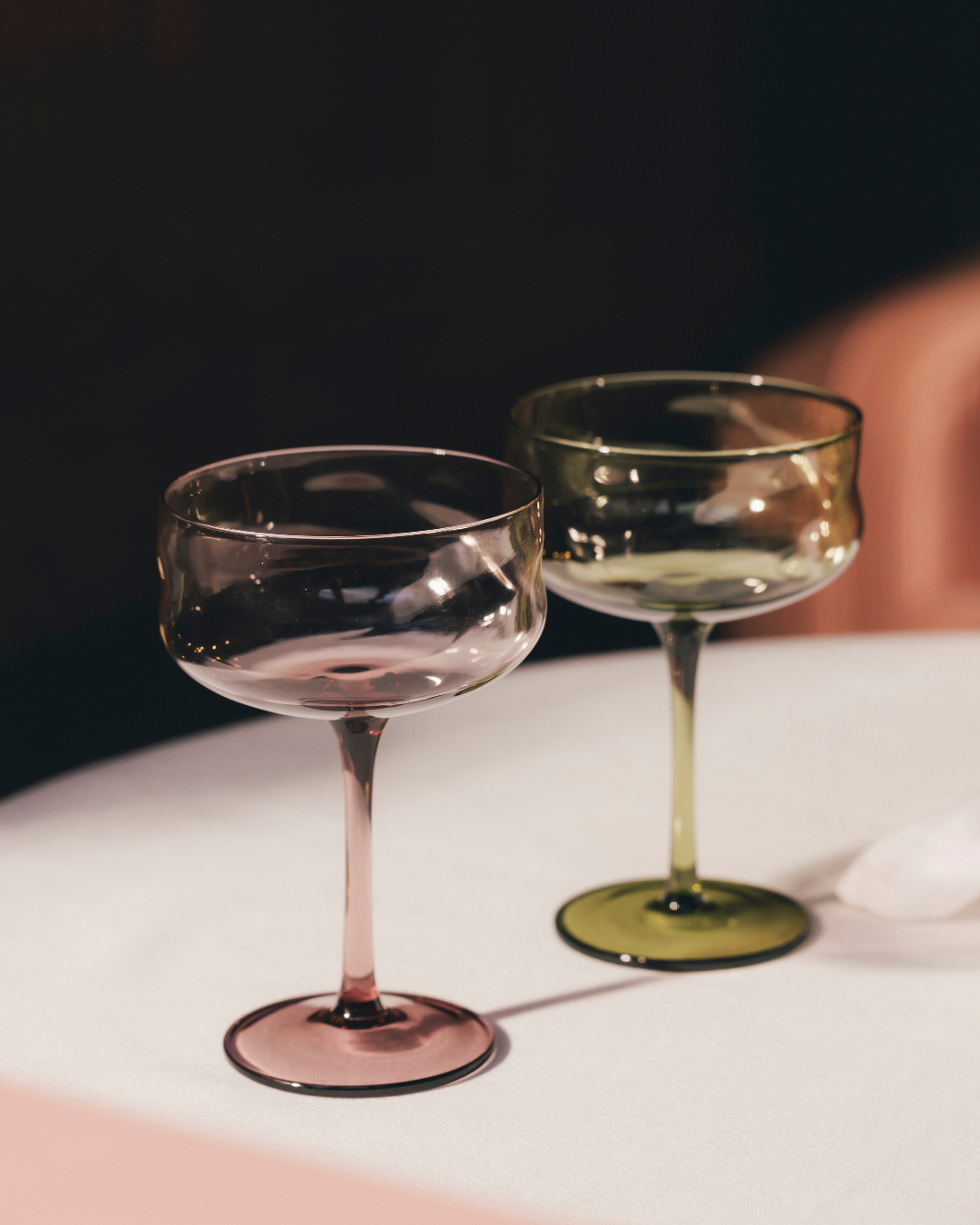 Swirl coupe glasses - Moss (set v. 2)