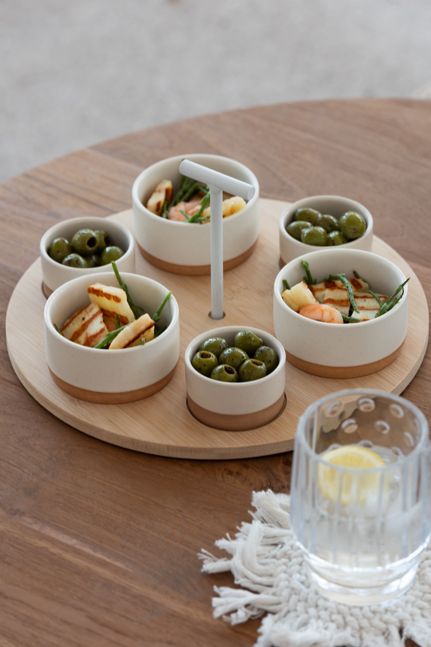 Tapasservies set - wit/naturel