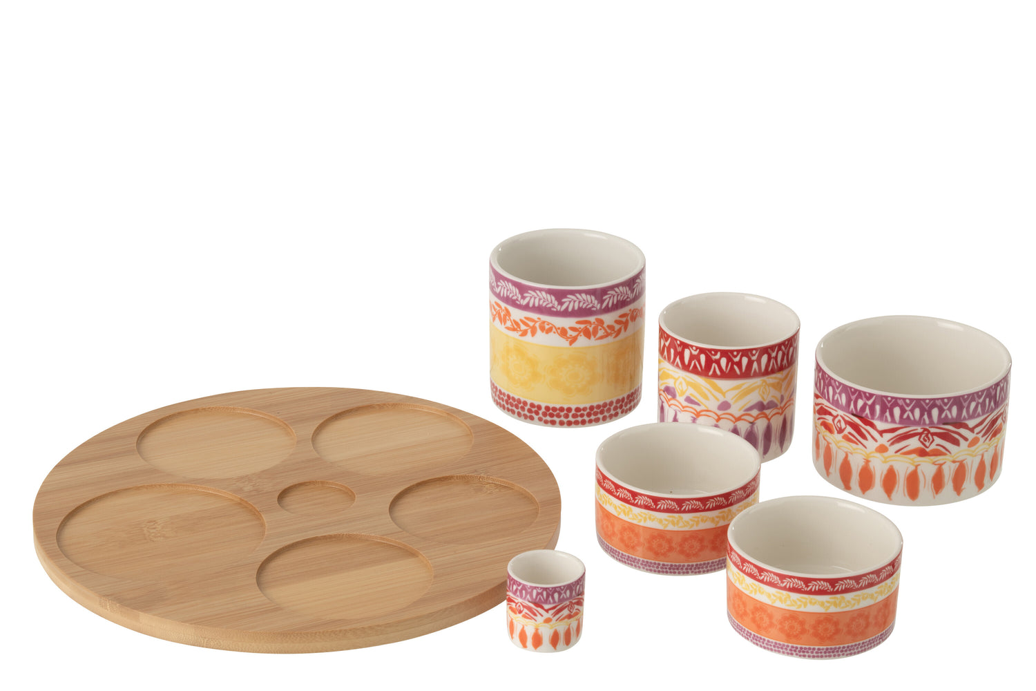 Apéro set keramiek - paars/rood