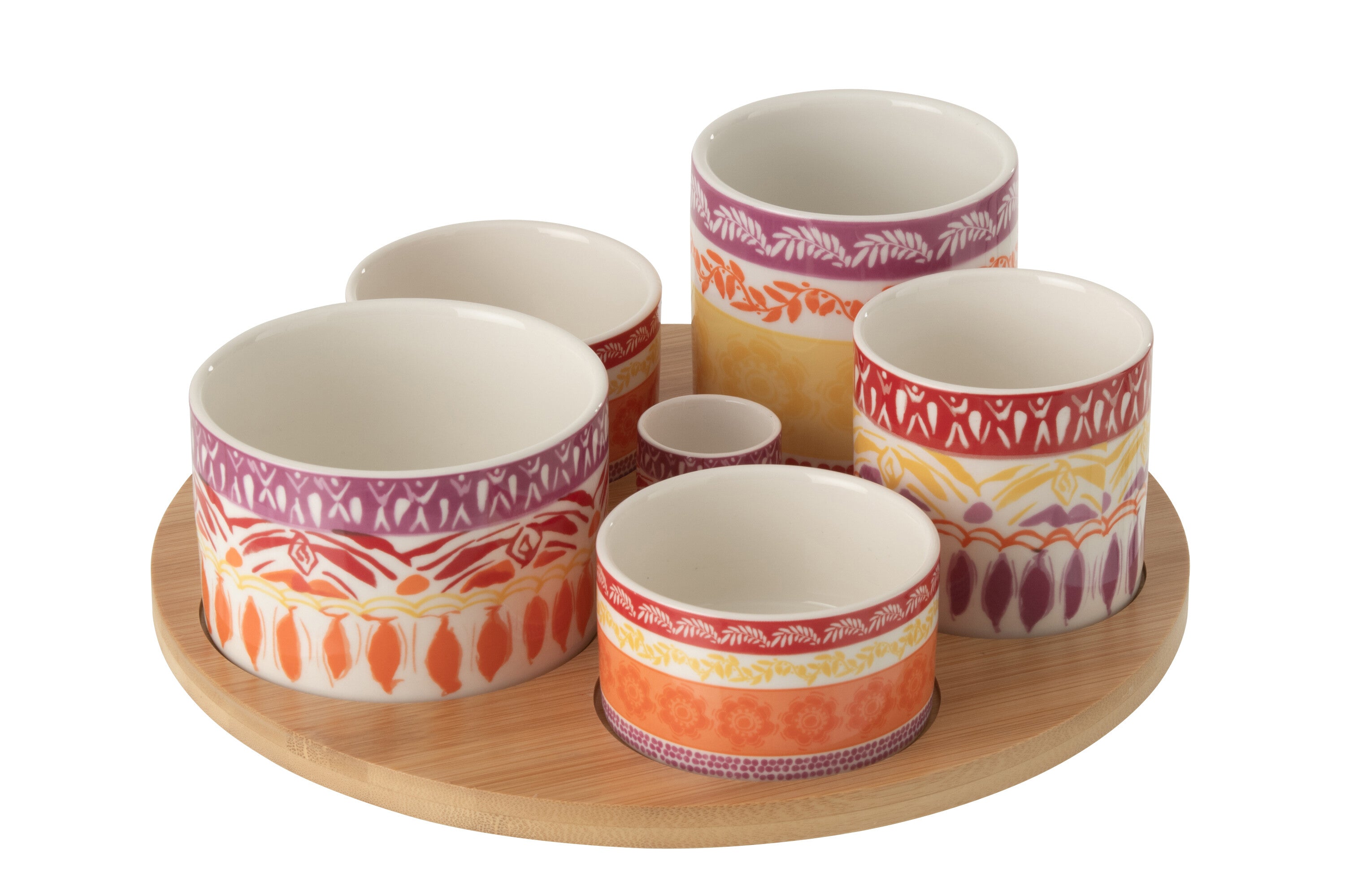 Apéro set keramiek - paars/rood