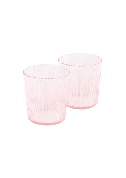 Paveau - Ribbed glasses Pink - set van 2