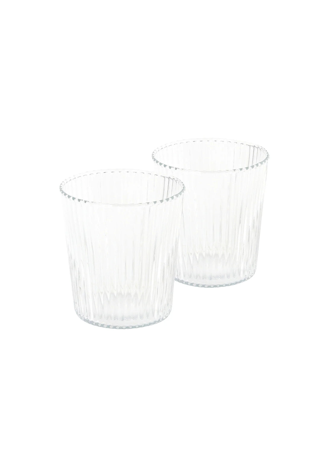 Paveau - Ribbed glasses White Heaven - set van 2