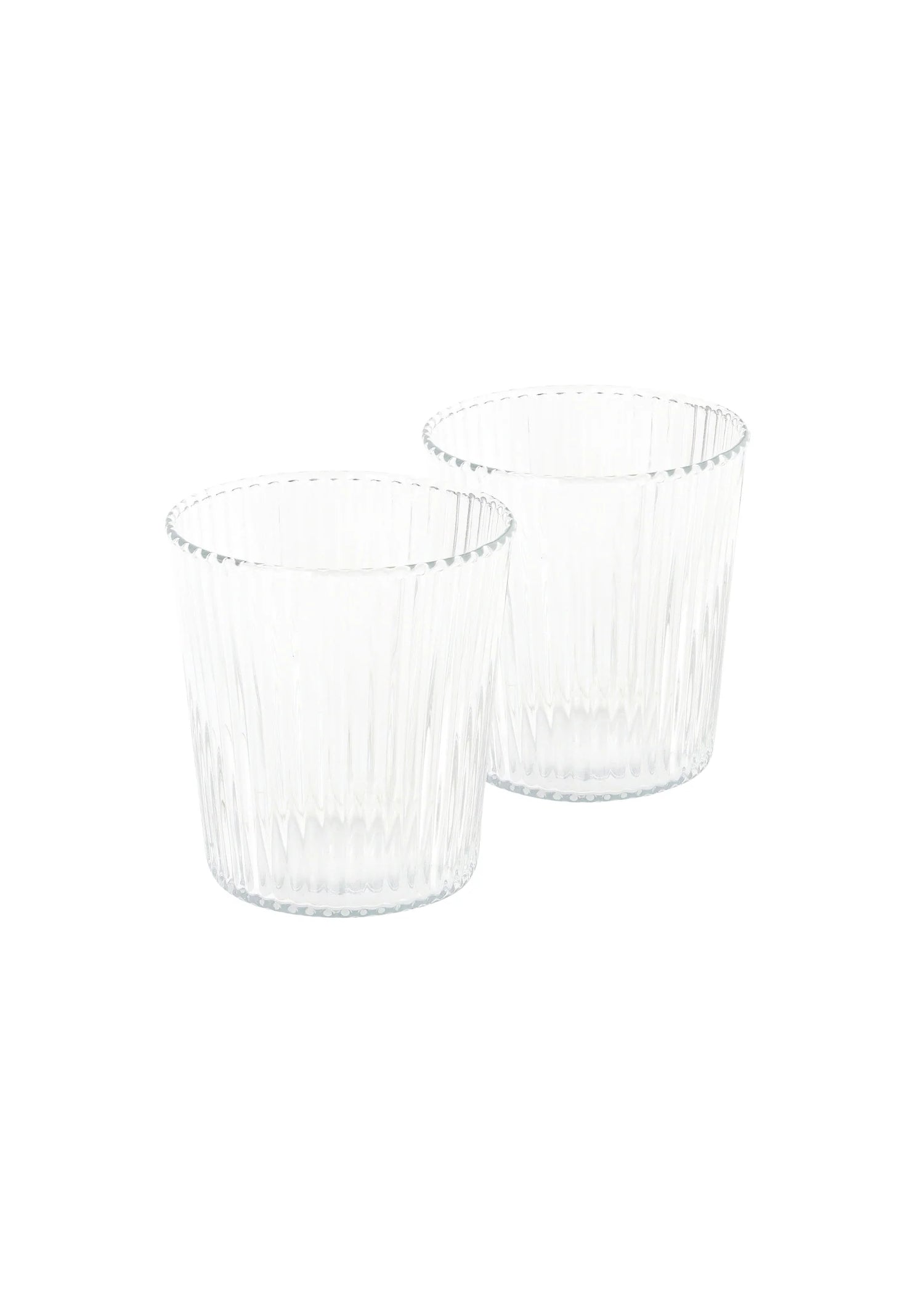 Paveau - Ribbed glasses White Heaven - set van 2