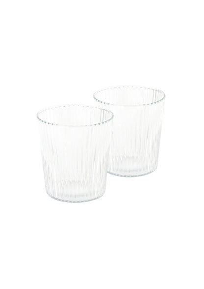 Paveau - Ribbed glasses White Heaven - set van 2